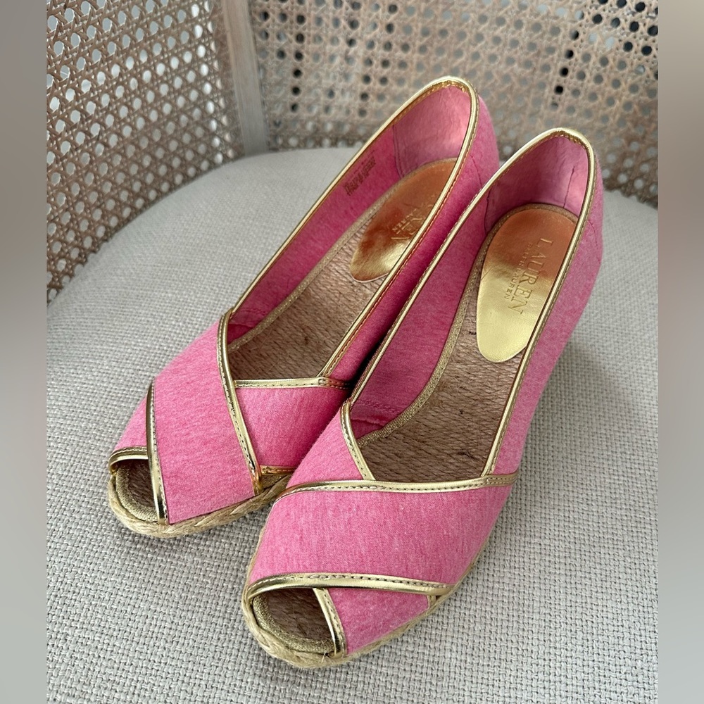 LAUREN Ralph Lauren Cecilia II Espadrille Wedge Sandal Shoe 8.5/9